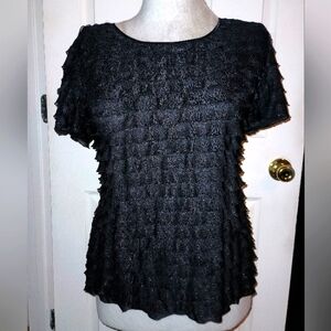 Elementz black shiny blouse size XL